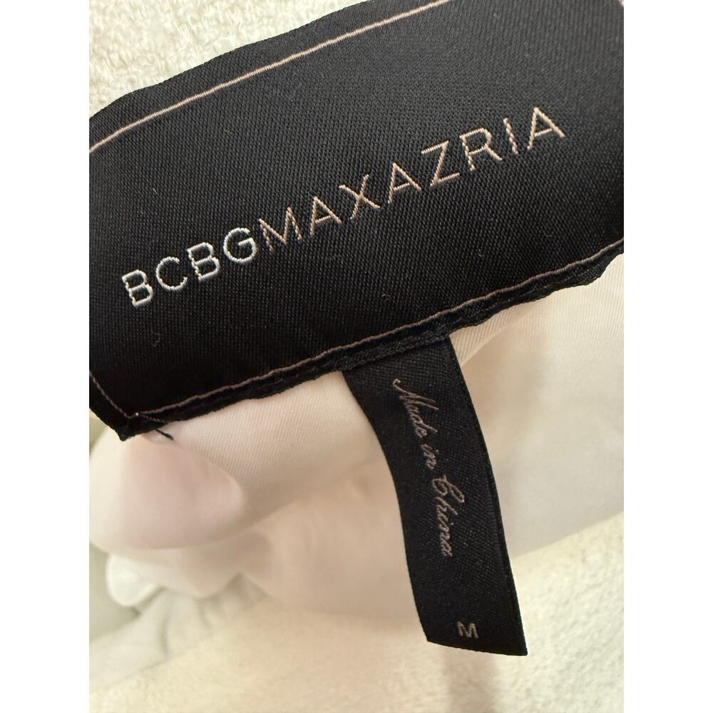 BCBGMaxAzria women White cream Nathan double lapel Cropped moto Jacket - Picture 5 of 6